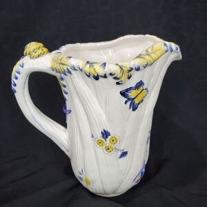 Vintage Spode Imperial Garden Figural Butterfly/Dragonfly Ceramic Pitcher 8"